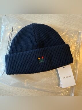 NWT Aime Leon Dore Crest Waffle Beanie 2024 OS Botanical Garden Navy Blazer